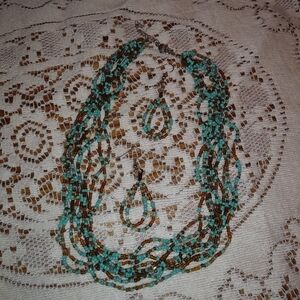 Beaded necklace & Earrings